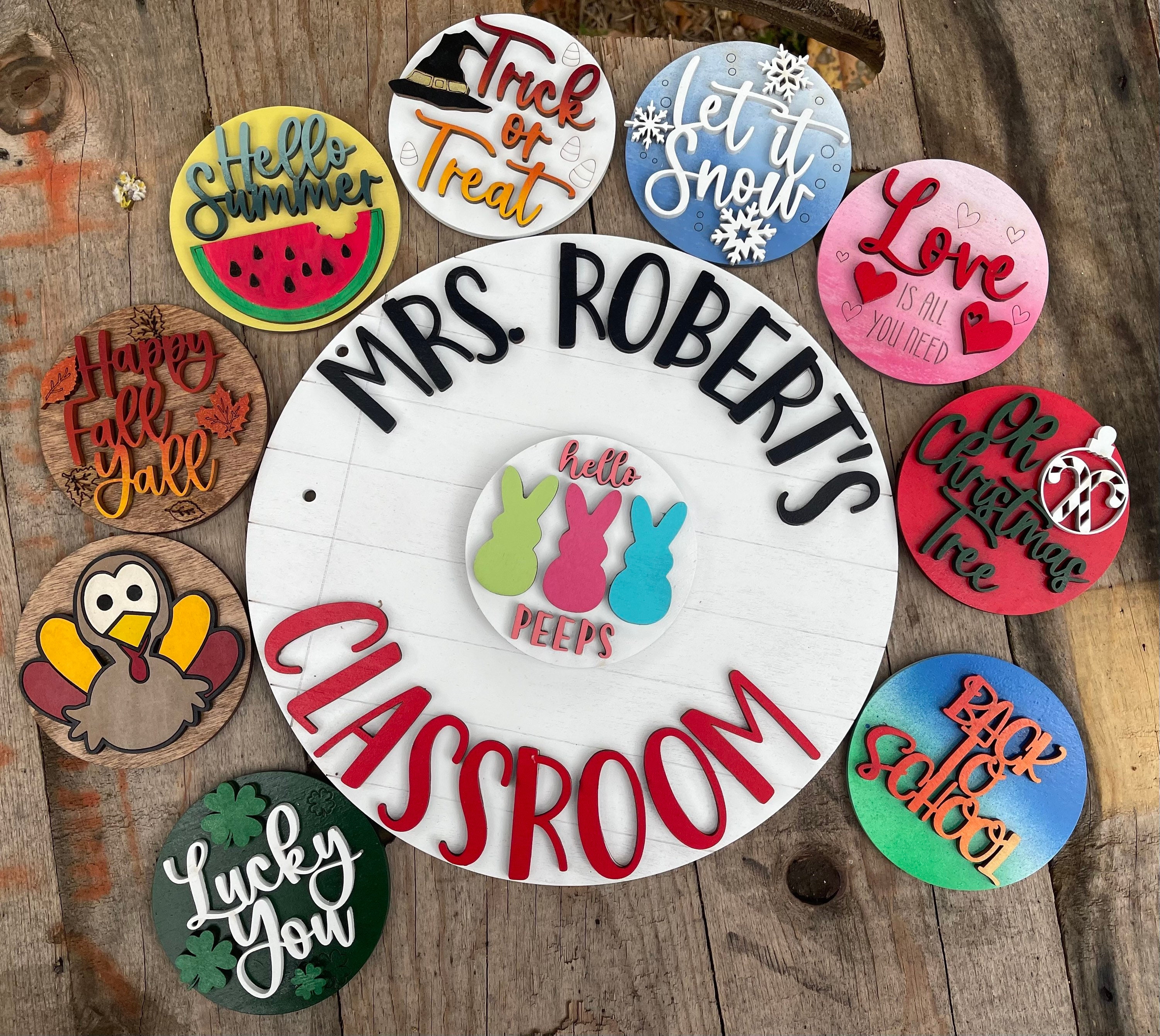 NEW Interchangeable Welcome to our Classroom 12 inch round sign