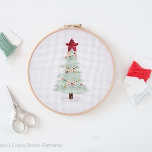 Christmas Tree Cross Stitch Pattern | Set of 4 Whimsical Christmas Trees | Counted Cross-Stitch | Instant Digital Download | PDF Pattern