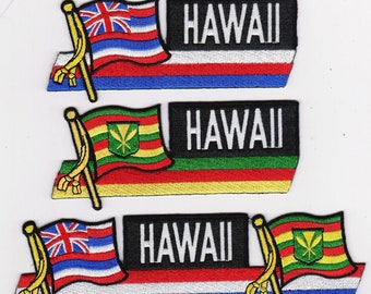 Hawaii State and Native flags embroidery iron on patch