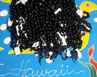 New Best Quality 32" BLACK Kukui Nut Necklace Lei Wholesale (20 pcs or 35 pcs)