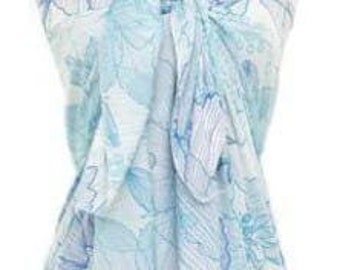 Sarong Pareo  Wrap Dress Palm Trees Turtles Hibiscus Designs