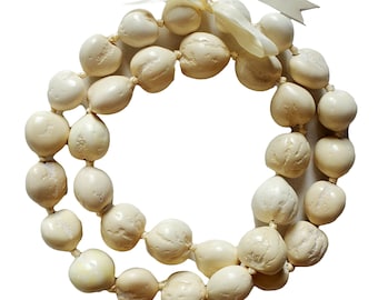 New Best Quality 32" IVORY Kukui Nut Necklace Lei 20 pcs Wholesale (20 pcs)
