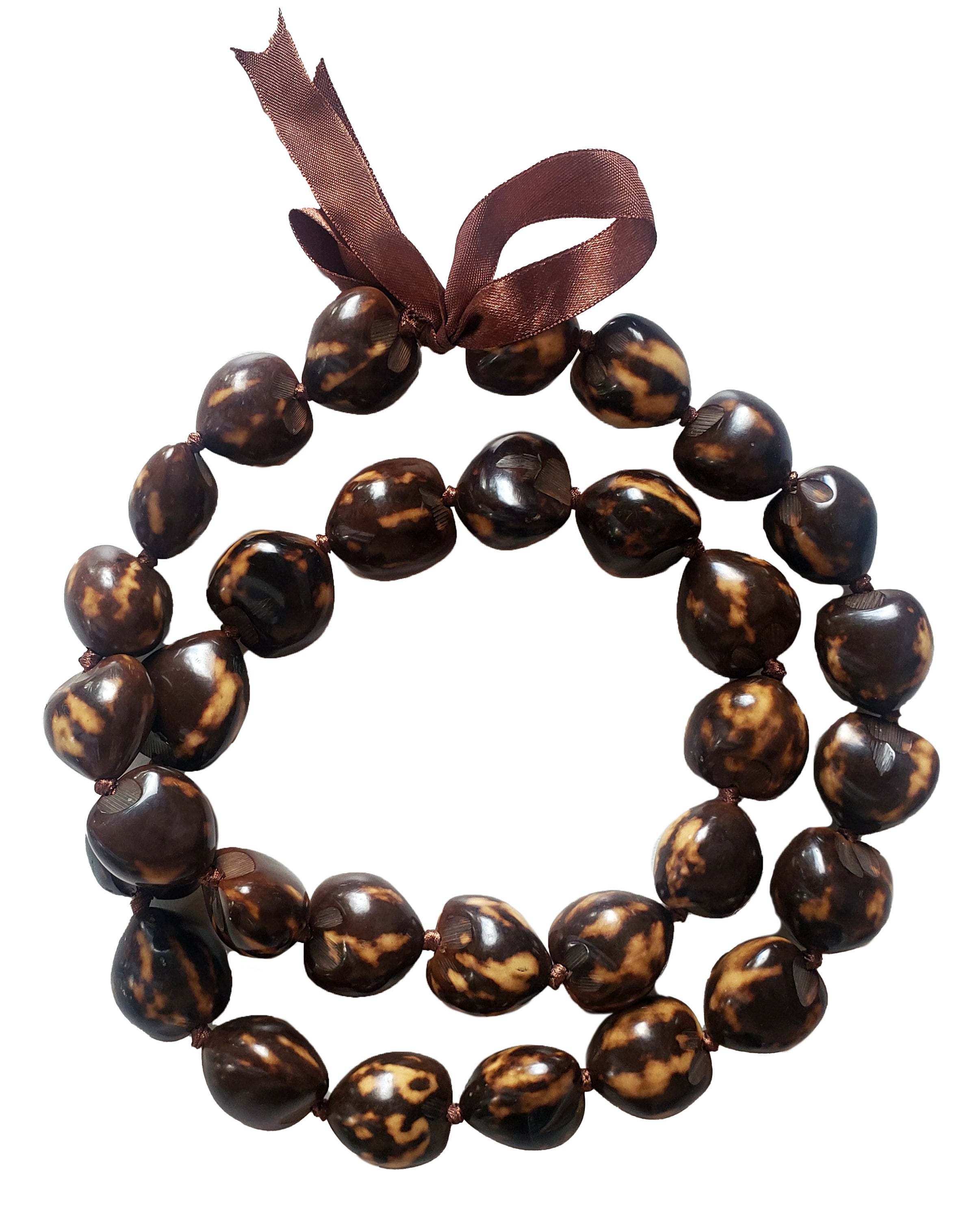New Best Quality 32 MARBLE Kukui Nut Necklace Lei 20 Pcs Wholesale 20