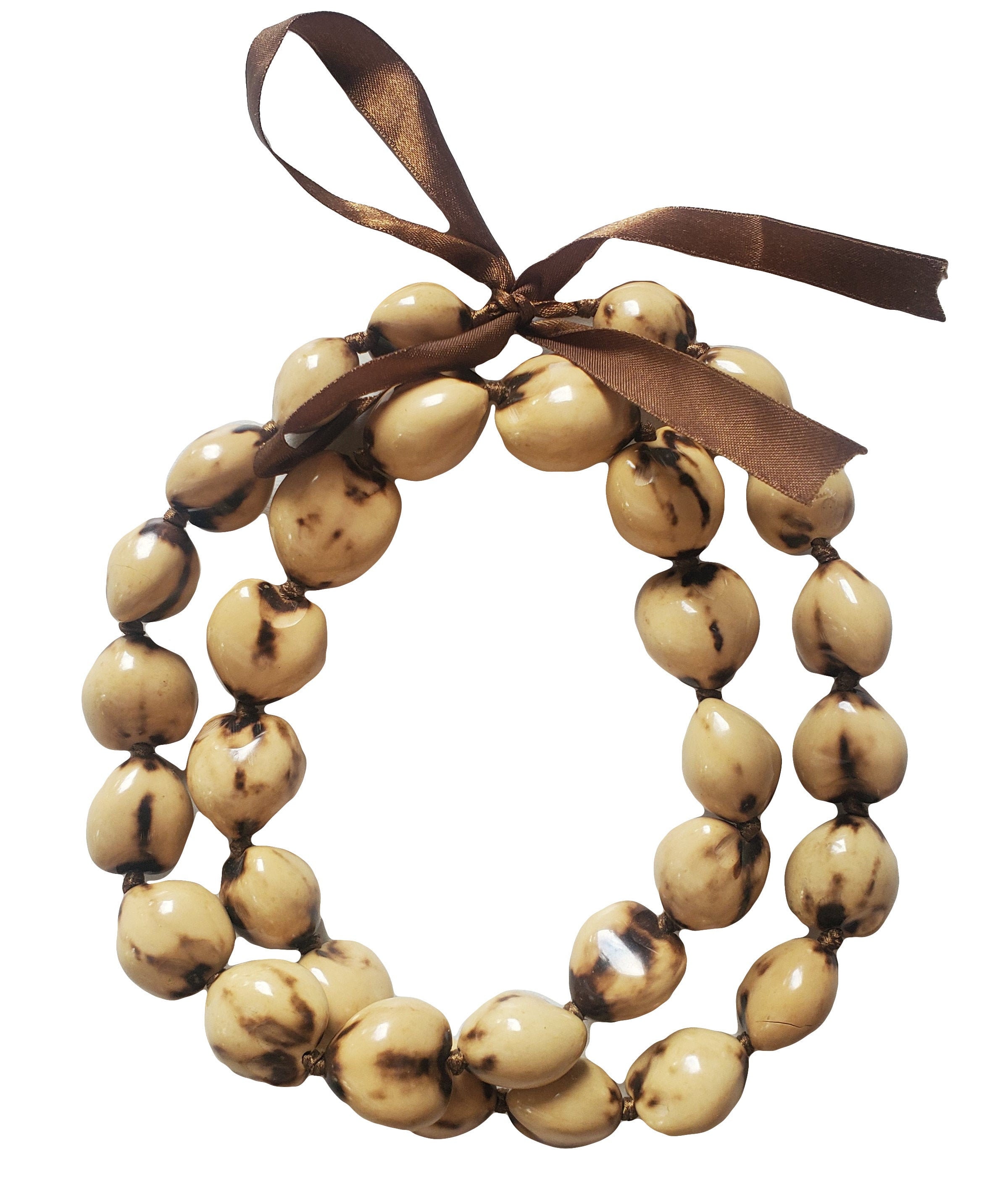 New Best Quality 32 NATURAL Kukui Nut Necklace Lei 20 Pcs Wholesale 20