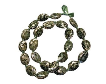 Green Abalone Polished Hawaiian Shell Lei Necklace 30-inch