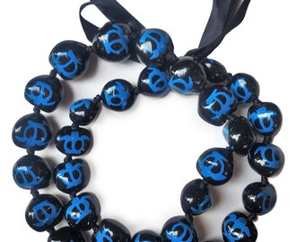 Hawaii Wedding Graduation Luau Hula Kukui Nut Lei Necklace Turtle Design 32 inches