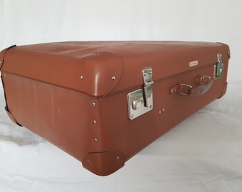 旅行用荷物/スーツケース/バルカンファイバー/古い大きなスーツケース/ビンテージ 古い、大きなスーツケース / 40 年代 / バルカナイズドファイバー