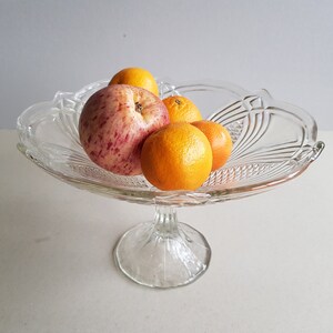 Fruit Bowl/Pressed glass vase/Vintage glass fruit bowl/Vintage serving bowl/Flower shape bowl.