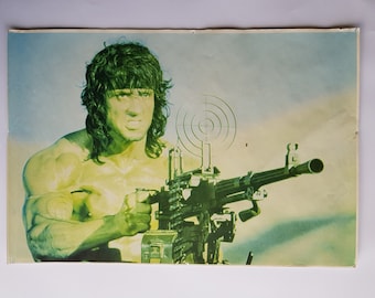 POSTER. Set of two. 1990 Silvester Stallone Rambo and 1990 Jean Claude Van Damme vintage posters, Vintage poster '90s.