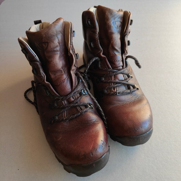 Mooie vintage wandelschoenen/wandelschoenen/echt zeer zacht leer/Brasher Boots/Supalite/maat 8,5US/7UK/41EU.
