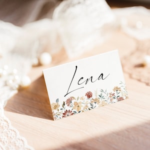 25 hochwertige Wildblumen Tischkarten für den Geburtstag, die Hochzeit oder die Konfirmation
