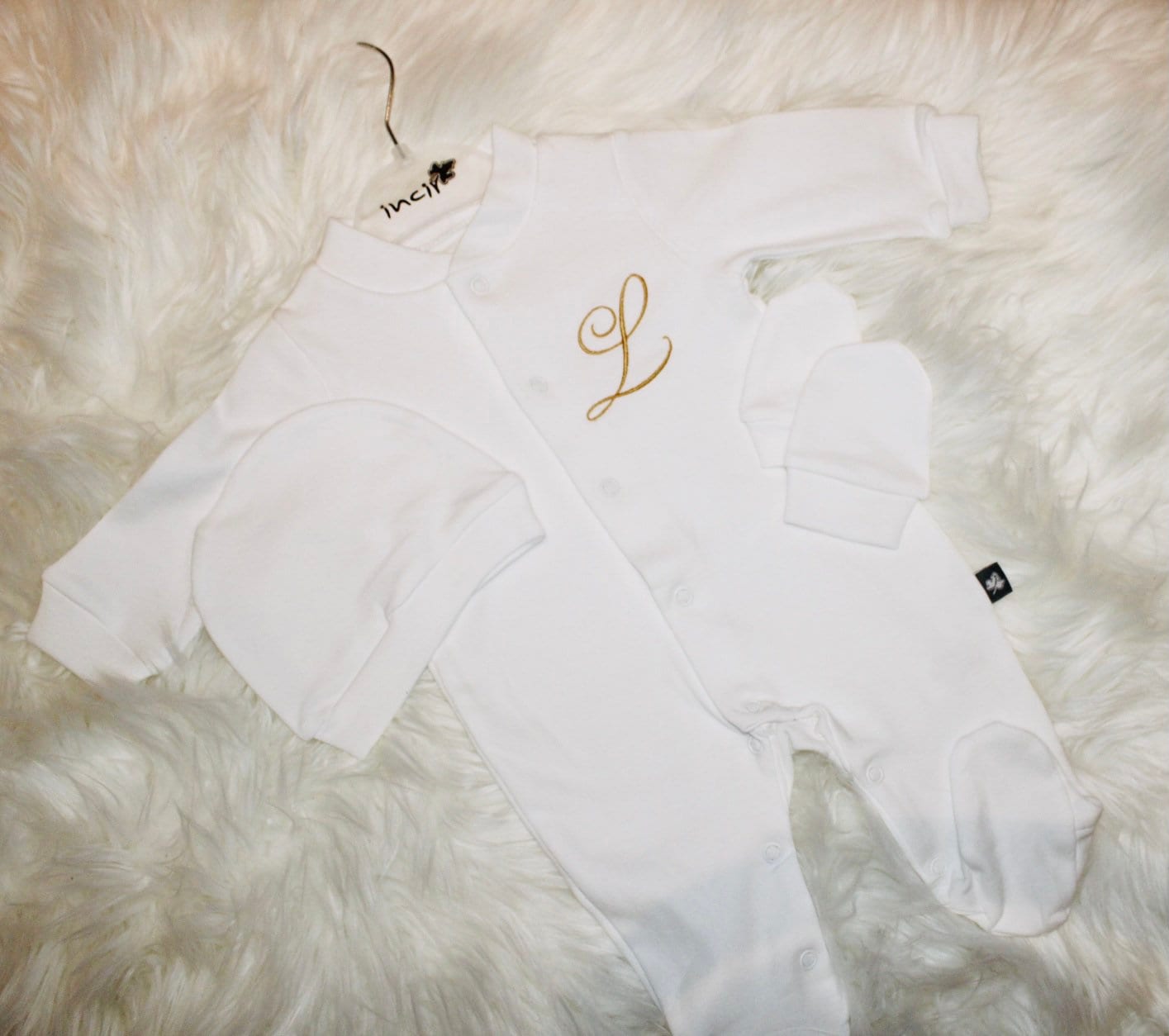 Personalised Initial Baby Sleepsuit set Embroidered Newborn Etsy