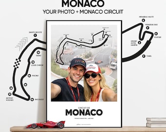 MONACO Grand Prix Circuit Photo Poster | Personalised Monte Carlo F1 Track Print | Custom Formula 1 Wall Art | Racing Fan Gift