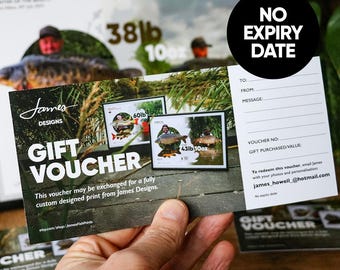 CARP PB Personalised Fishing Print Gift Voucher – Custom Angler Gift, Carp Fishing Present, Fisherman Keepsake, Fishing Voucher