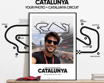 Circuit de BARCELONA-CATALUNYA Poster | Spanish Grand Prix Track Print| Personalised F1 Wall Art | Custom Formula 1 Gift