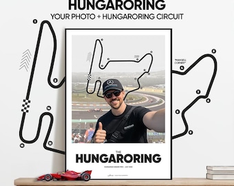 HUNGARORING Circuit Poster, Hungarian Grand Prix Track Print | Personalised F1 Track Wall Art | Formula 1 Racing Gift | Custom Circuit Print