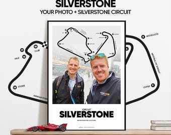 SILVERSTONE Circuit Photo Poster | Personalised British Grand Prix Gift | Custom F1 Track Print | Silverstone Wall Art | Motorsport Fan Gift