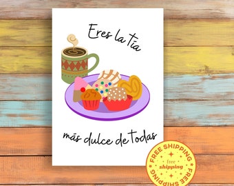 Dia de las Madres, Mother's day card in spanish for tia/aunt