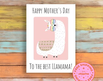 LLama Mother's day card, Funny Mother's day card, Pun card for mother, Birthday Card for Mother, Mom, Mama, Mommy, Cute Wholesome Card