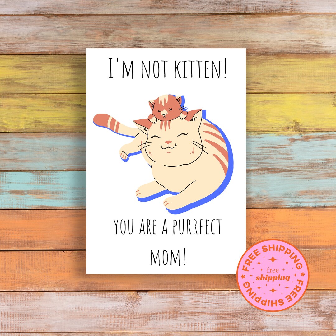 Mother's Day Card With Cat Pun, Punny Mother's Day Card, Cat Lover Card ...