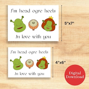 Download digitale Biglietto di San Valentino ispirato a Shrek / Regalo romantico per lui o lei / Regalo di anniversario per marito o moglie / Fidanzato Fidanzato