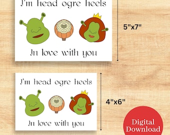 Digital Download Shrek Inspired Valentine's Card |Romantic Gift for Him or Her | Anniversary Gift for Husband or Wife |Boyfriend Girlfriend