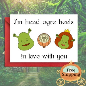 Shrek Inspired Valentine's Romantic Valentine's Card, Gift for Him Gift for Him, Anniversary, Boyfriend Girlfriend Wife Husband Card