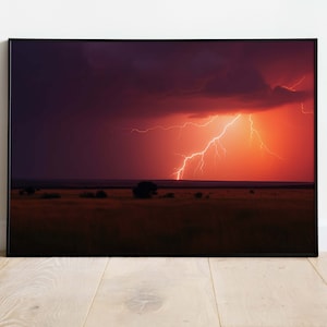Blitz am Himmel | In Widmung an Mimi | Fotografie Stil | Horizontales Poster | 7x5, 17x11, 24x18