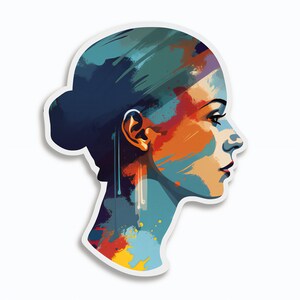 Abstract Feminist Sticker | Feminist Art | Aesthetic Sticker | Laptop Decal | 1.62&quot; x 2&quot;