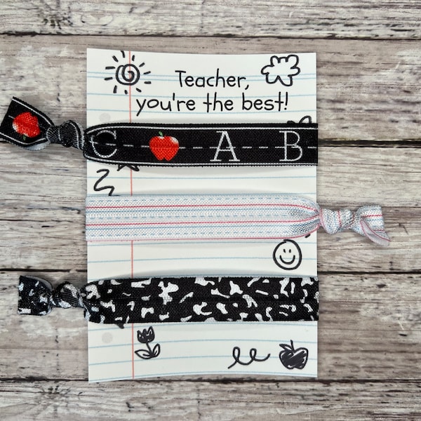 Teacher Hair Ties. | Back to School Hair Ties. | Teacher Appreciation Gift. | Teacher gift.