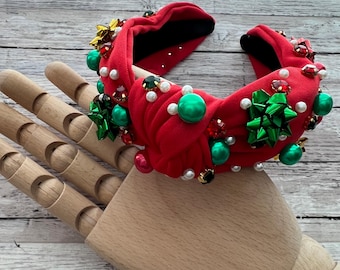 NVENF Fascia Per Capelli Invernale Da Donna Con Nodo Largo In Cristallo E Perle Per Natale Abiti Per Le Feste E Regali Fiocco Di Neve Bianco 2~p118223355