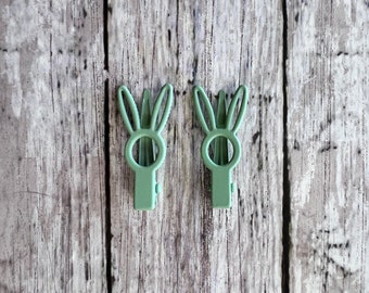Barrette à cheveux lapin menthe | Pince à cheveux de Pâques| Pince à cheveux printanière| Barrette à cheveux lapin.