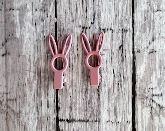 Pinza para el pelo de conejito rosa/Pinza para el pelo de Pascua/Pinza para el pelo de primavera/Pinza para el pelo de conejito.