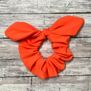 Halloween Scrunchie. | Scrunchie with Bow. | Bright Orange Scrunchie. | Swimsuit Material Scrunchie.