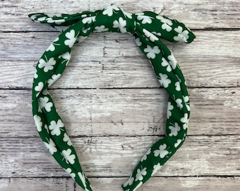 St. Patricks Day Haarband. | Kleeblatt Stirnband.| Stirnband mit Schleife.