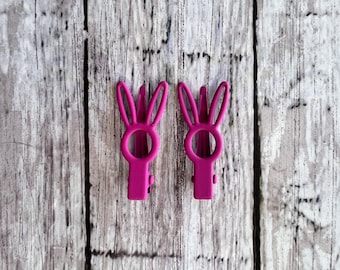 Pinza para el pelo de conejito rosa/Pinza para el pelo de Pascua/Pinza para el pelo de primavera/Pinza para el pelo de conejito.