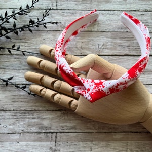 Halloween Knotted Headband. | Blood Splatter Headband. | Horror Knotted Headband.