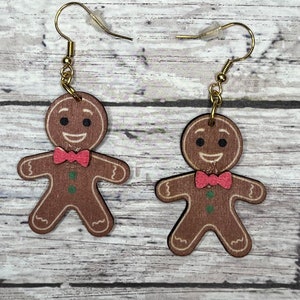 Gingerbread Man Earrings. | Christmas Earrings.| Holiday Earrings.