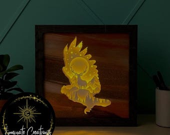 Plantilla de caja de sombras de luz silvestre - Archivo de descarga digital (solo) Archivo SVG de corte de papel 3D