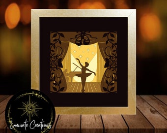 Ballerina Light Shadow Box Template - Digital Download File (Only) 3D Paper Cut SVG File