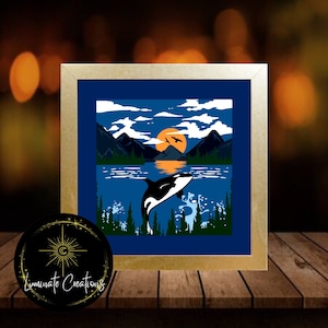 Orca 2 Shadow Box Template - SVG Instant Download File (Only) 3D Paper Cut File