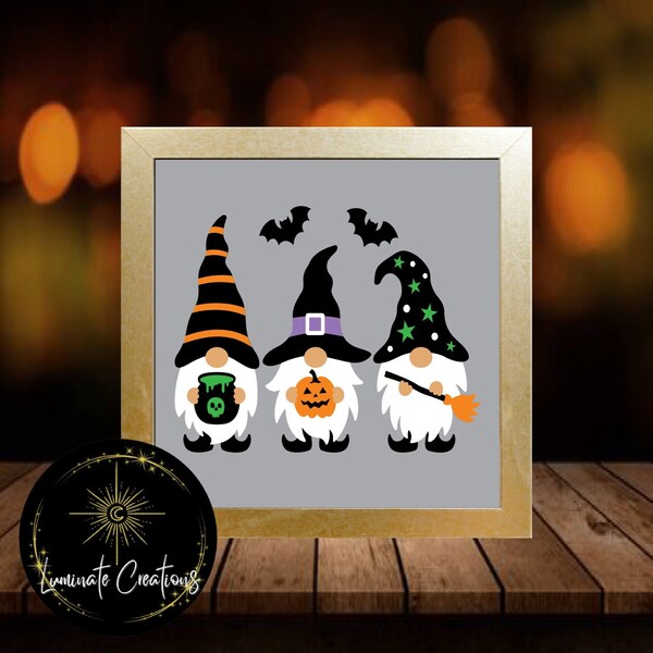 Halloween Gnomes Shadow Box Template - SVG Instant Download File (Only) 3D Paper Cut File Halloween Gnomes Shadow Box Template - SVG Instant Download File (Only) 3D Paper Cut File