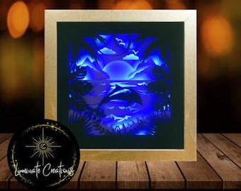 Book Lover Light Shadow Box Template - Digital Download File (only) 3D ...