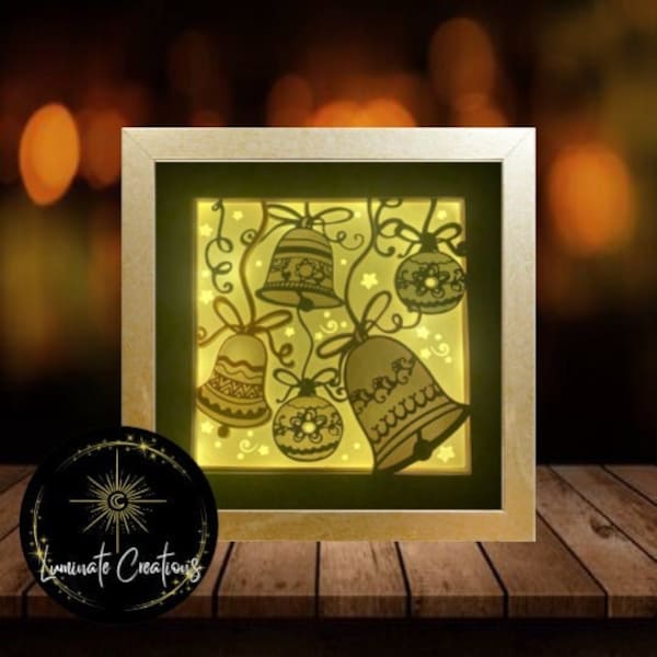 Christmas Ornaments Light Box, Shadow Box Template - SVG Instant Download File (Only) 3D Paper Cut File Christmas Ornaments Light Box, Shadow Box Template - SVG Instant Download File (Only) 3D Paper Cut File