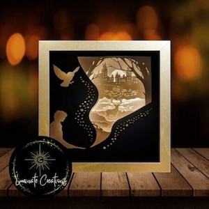 HP Wizard Light Box, Shadow Box Template - SVG Instant Download File (Only) 3D Paper Cut File