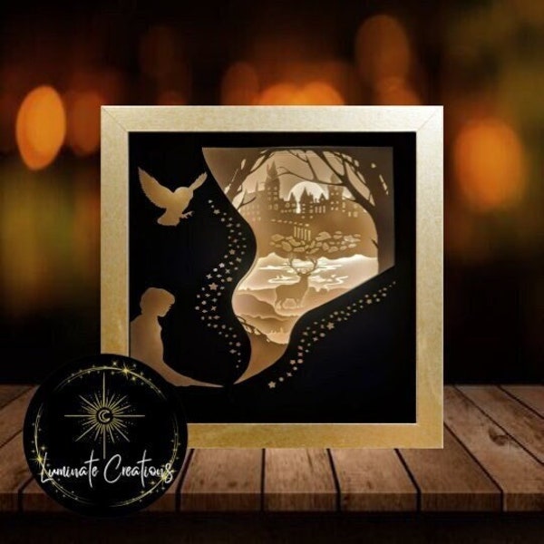 HP Wizard Light Box, Shadow Box Template - SVG Instant Download File (Only) 3D Paper Cut File