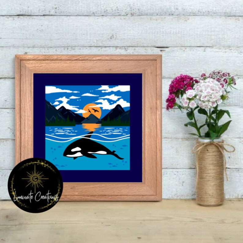 Orca 1 Shadow Box Template - Digital Download File (only) 3D Paper Cut ...