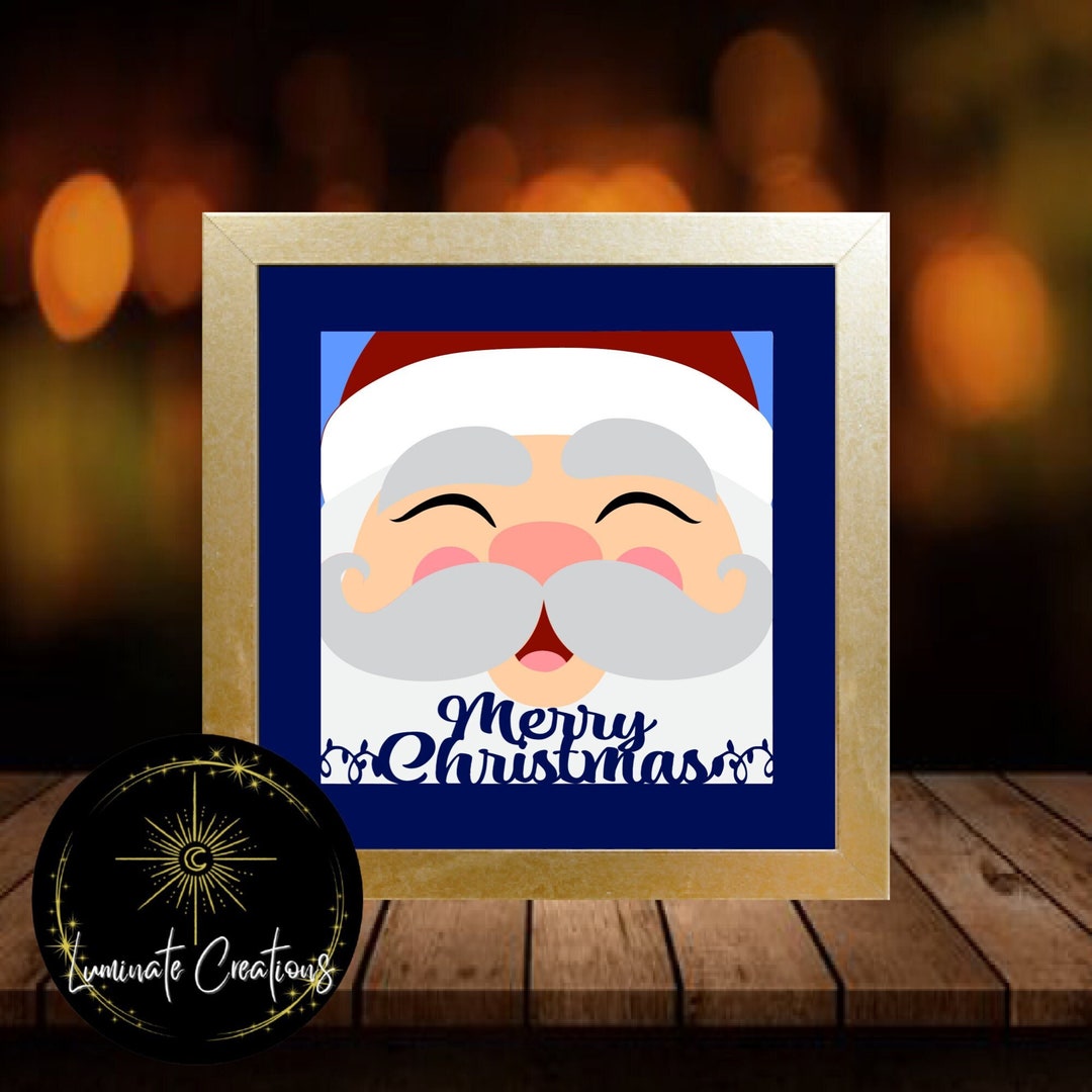 Santa Christmas Shadow Box Template SVG Instant Download File only 3D