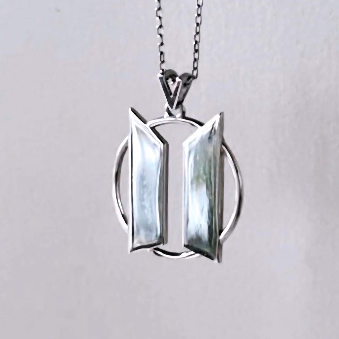 Bts Rhinestone BTS Necklace Kpop Sterling Silver by Purple Moon Jewellery Kn001 - Etsy