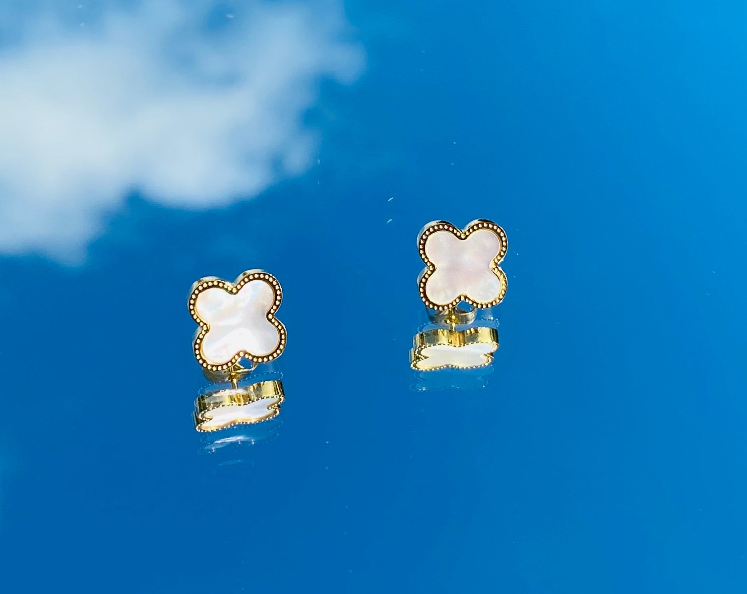 Four Leaf Clover Stud Earrings/ Clover Earrings/ Quatrefoil Etsy